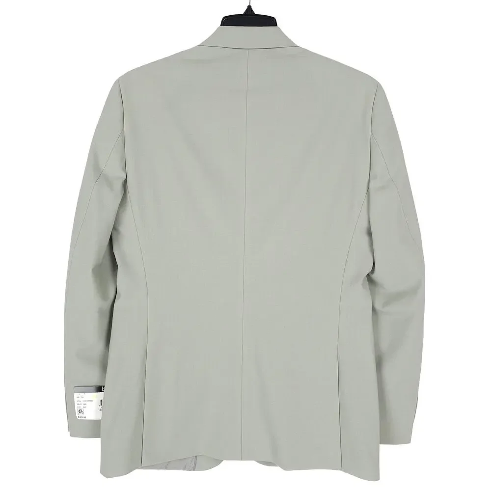 Bar III Mens Slim Fit Suit Jacket Blazer 42R Sage Green Solid Stretch Wool NWT